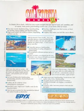California Games II_Disk2 box cover back